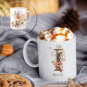 Autumn Garden Wild Blume Custom Letter I Kaffeetasse