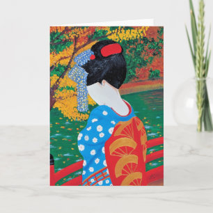 Autumn Geisha Grußkarte Karte