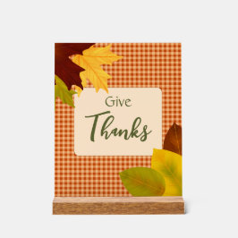 Autumn Gingham Erntedank Acrylic Sign Acrylschild