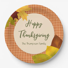 Autumn Gingham Erntedank Paper Teller