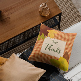 Autumn Gingham Erntedank Throw Pillow Kissen