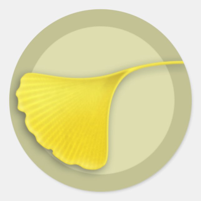 Autumn Ginkgo Leaf Round Sticker (Vorderseite)