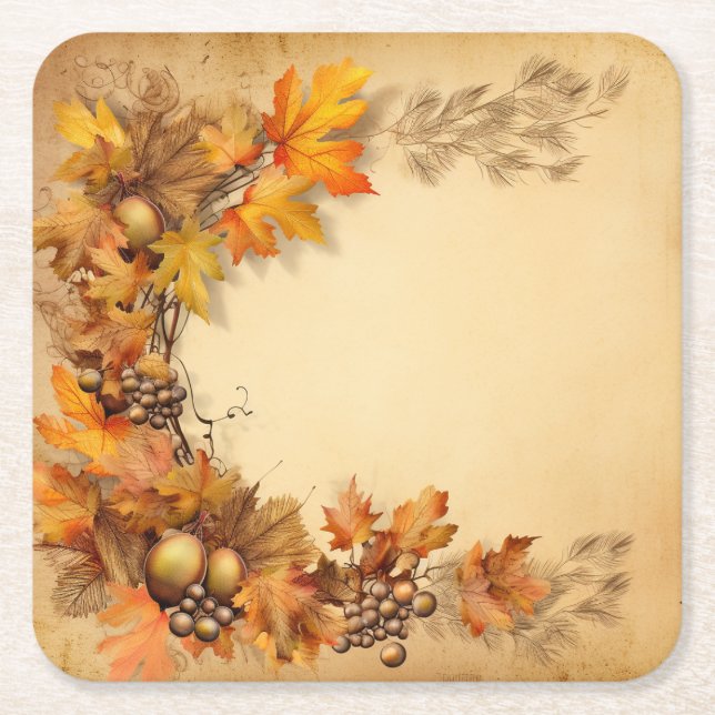 Autumn Glimmer: Kranzernte Rechteckiger Pappuntersetzer (Vorderseite)