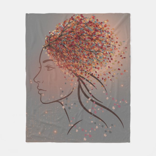 Autumn Goddess – Feminine Seasonal Art Fleecedecke (Vorderseite)