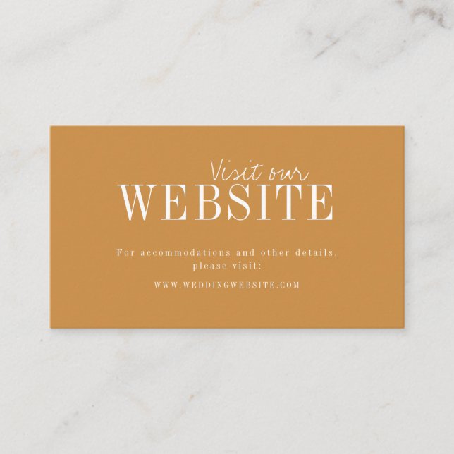 Autumn Gold moderne typografie Website Insert card Platzkarte (Vorderseite)