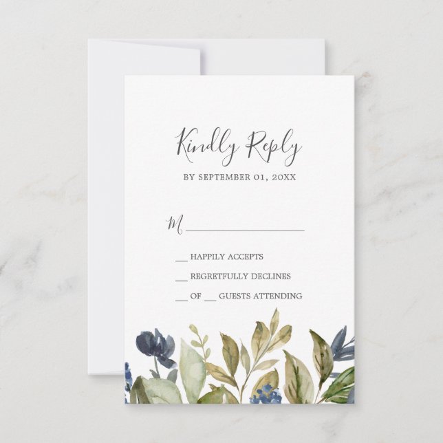 Autumn Greenerity Simple RSVP Card Karte (Vorderseite)