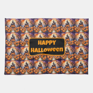 Autumn Halloween Modern Pumpkin Collection Geschirrtuch