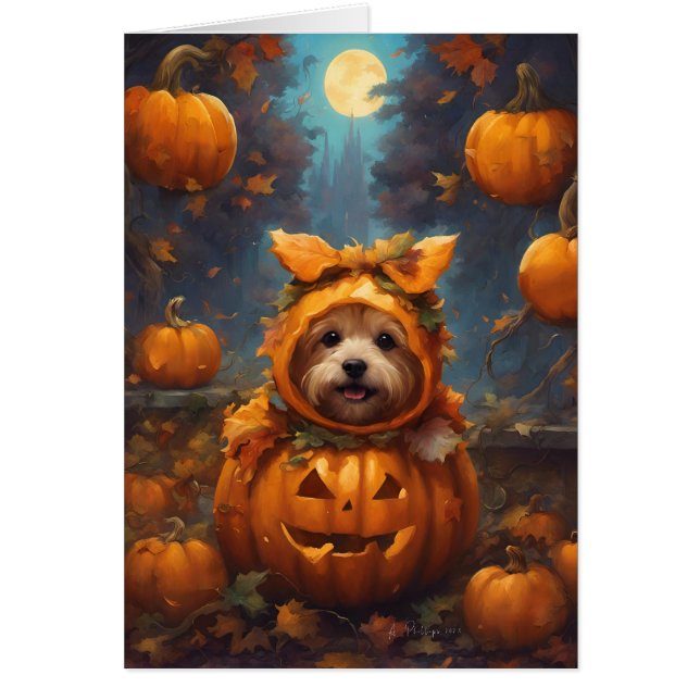 Autumn Halloween Pumpkin Puppy Niedlich (Vorne)