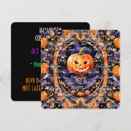 Autumn Halloween Trendy Pumpkin Collection Einladung