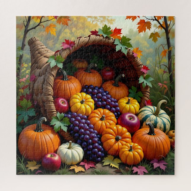 Autumn Harvest and Blessings Cornucopia  (Vertikal)