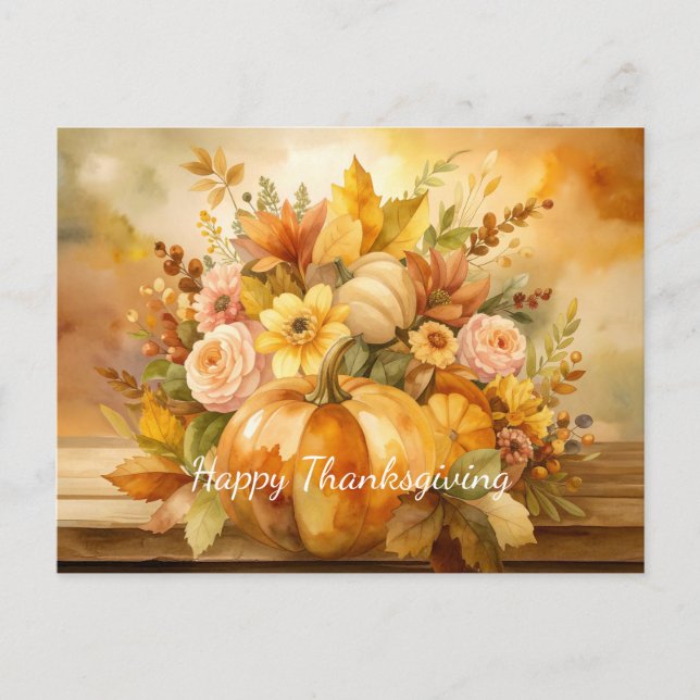 Autumn Harvest Bouquet Feiertagspostkarte (Vorderseite)