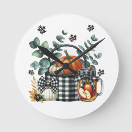 Autumn Harvest Clock Runde Wanduhr