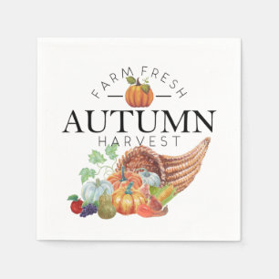 Autumn harvest cornucopia serviette