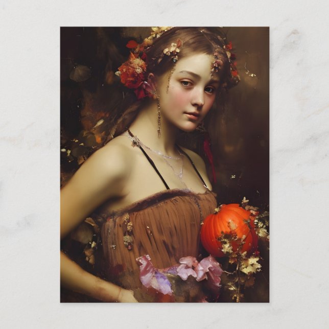 Autumn Harvest Goddess Postcard Postkarte (Vorderseite)