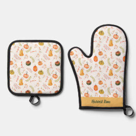 Autumn Harvest Pumpkin Ofenhandschuh & Topflappen-Set