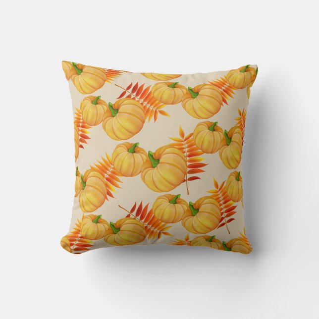Autumn Harvest Pumpkin Pillow Kissen (Vorderseite)