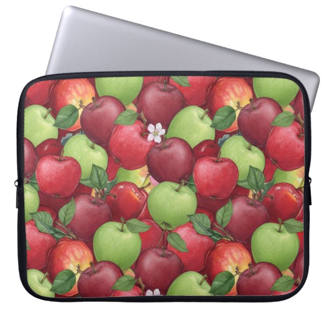 Autumn Harvest Watercolor Apple Pattern Laptopschutzhülle (Vorderseite)