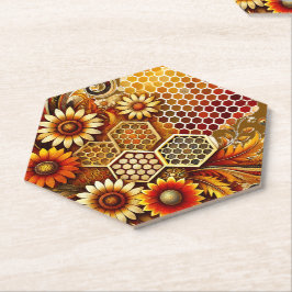 Autumn Hexagon Paper Untersetzer