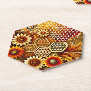 Autumn Hexagon Paper Untersetzer