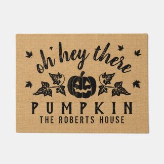 Autumn Hey da Pumpkin Custom Rustic Burlap Fall Fußmatte
