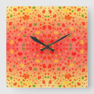 Autumn Kaleidoskop Quadratische Wanduhr
