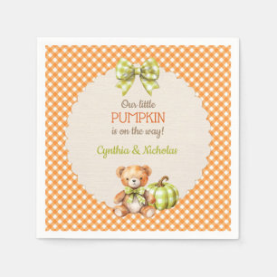 Autumn Kariert Teddy Bar Pumpkin Serviette