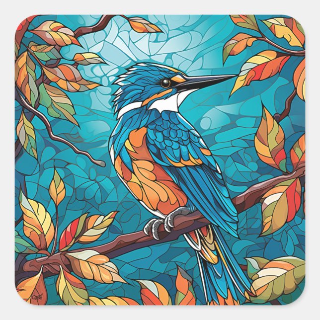 Autumn Kingfisher Sticker (Vorderseite)
