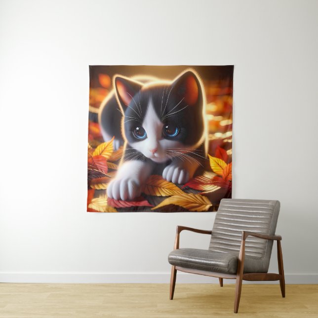 Autumn Kitten Tapestry Wandteppich (Beispiel)