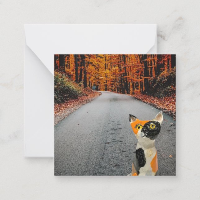 Autumn Kitty Card Mitteilungskarte (Vorderseite)