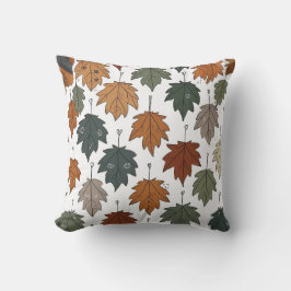 Autumn Leaf Doodle Throw Pillow Kissen