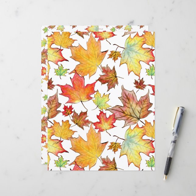 Autumn Leaf Scrapbook Paper (Vorderseite/Rückseite Beispiel)