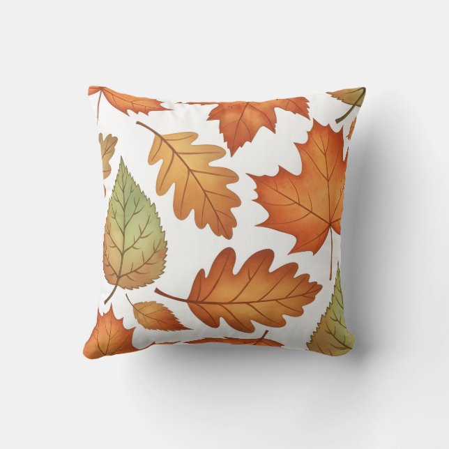 Autumn Leaf Seamless Pattern Kissen (Rückseite)