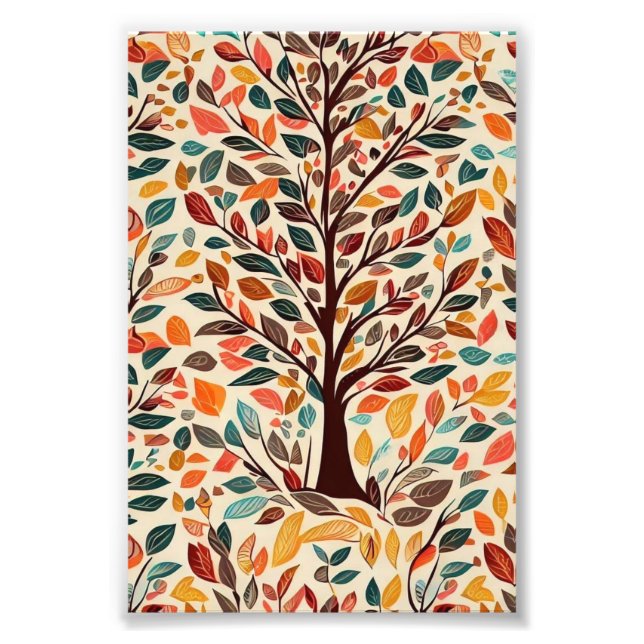 AUTUMN LEAF TREE DESIGN FOTODRUCK (Vorne)
