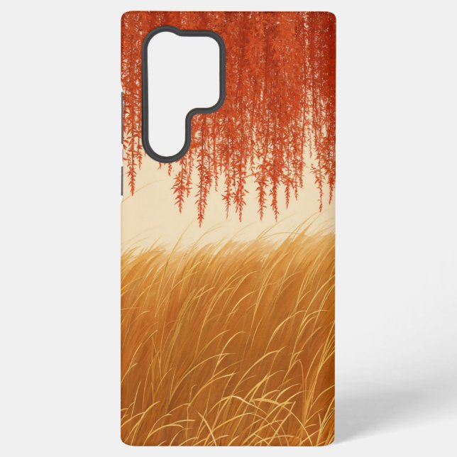 Autumn Leaves and Golden Field Phone Case Samsung Galaxy Hülle (Rückseite)