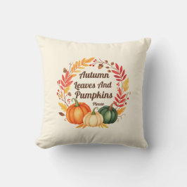Autumn Leaves and Pumpkins - Rustic Fall Farmhouse Kissen