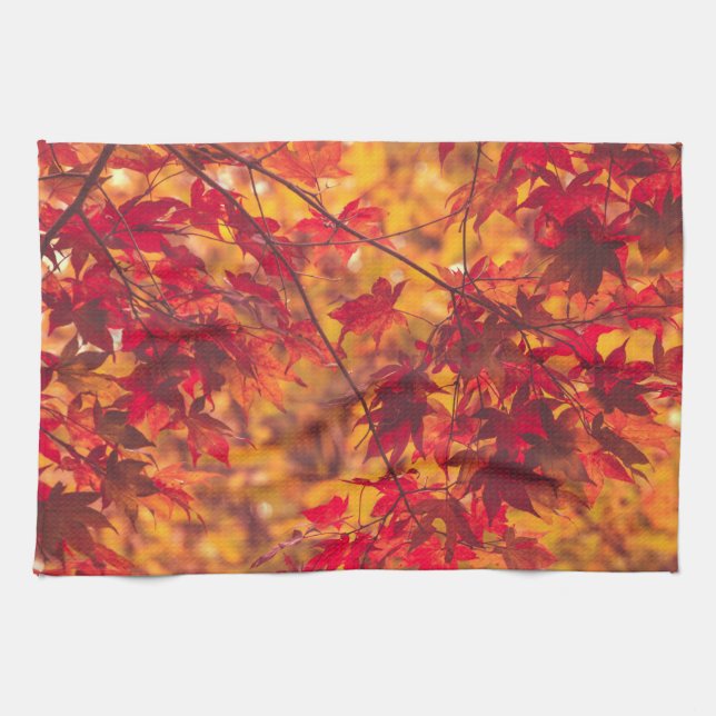 Autumn Leaves Fall Color Nature Kitchen Towel Geschirrtuch (Horizontal)
