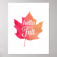 Autumn Leaves Hello Fall Typografy Zitat