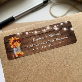 Autumn Leaves Mason Jar String Lights Rustic Wood