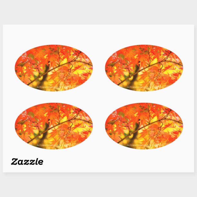 Autumn Leaves [Oval Seal] Ovaler Aufkleber (Blatt)
