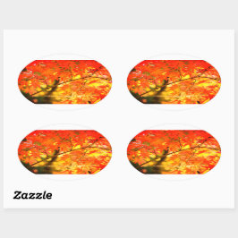 Autumn Leaves [Oval Seal] Ovaler Aufkleber