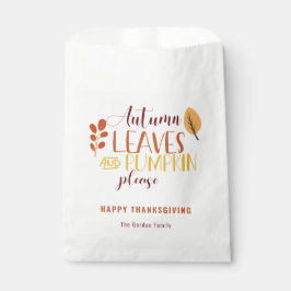 Autumn Leaves Pumpkin Bitte glücklich Thanksgiving Geschenktütchen