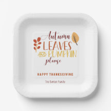 Autumn Leaves Pumpkin Bitte glücklich Thanksgiving
