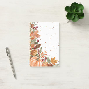 Autumn Leaves & Pumpkin Post-it Klebezettel