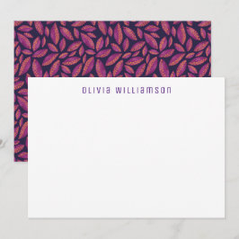 Autumn Leaves Purple Notecard Mitteilungskarte