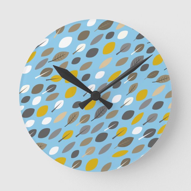 Autumn Leaves Runde Wanduhr (Vorderseite)