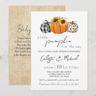 Autumn Little Pumpkin Couples Baby Sprinkle Einladung