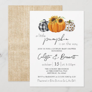 Autumn Little Pumpkin Sunflower Couple Baby Dusche Einladung