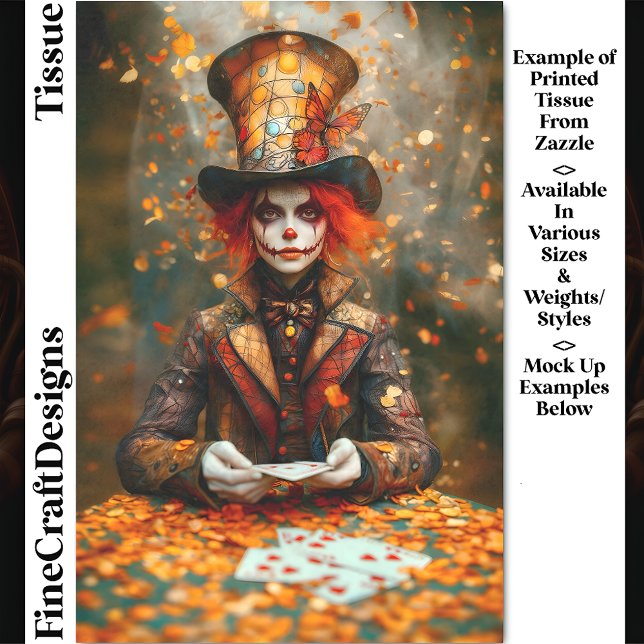 Autumn Mad Hatter Playing Cards DW8A Decoupage Seidenpapier (Von Creator hochgeladen)