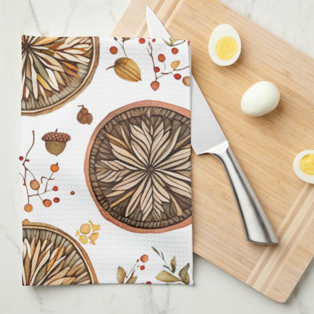 Autumn Mandala Pattern Geschirrtuch (Viertel Falte)