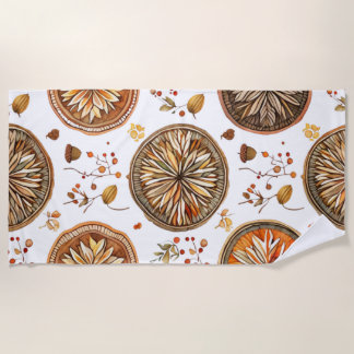 Autumn Mandala Pattern Strandtuch